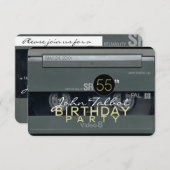Vidéo Tape VHS 55e anniversaire de fête Invitation (Devant / Derrière)