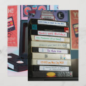 Vidéo VHS Retour aux années 80 Invitation d'annive (Devant / Derrière)