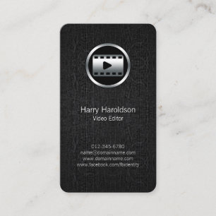Videobewerkingsvideo Strip Zwart Grunge visitekaar Visitekaartje