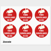 Videocamera-bewaking in gebruik ronde sticker (Vel)