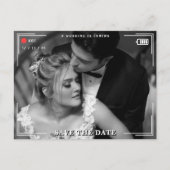 Videocamera Fotobruiloft Sla de datum op Briefkaart (Voorkant)