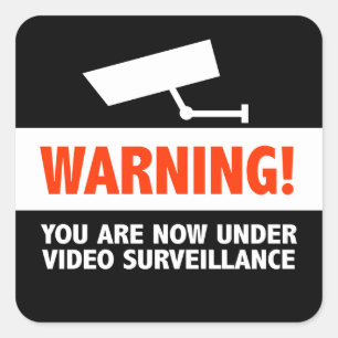 Videocamerabewaking Vierkante Sticker