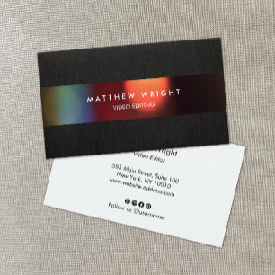 Videoeditor cinematografische film visitekaartje