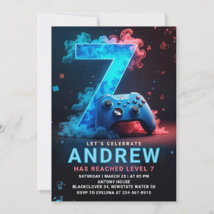 Videogame 7e verjaardagsfeest kaart