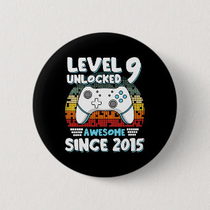 Videogame 9e Verjaardag Jongens Meisjes Kinder 9 j Ronde Button 5,7 Cm