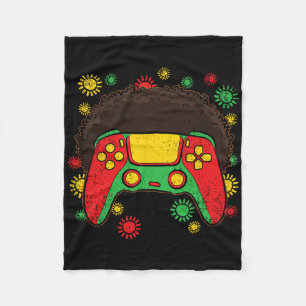 Videogame-controller Afro Zwarte Geschiedenis Maan Fleece Deken