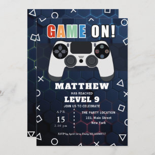 Videogame Controller Anniversaire Fête Invitation