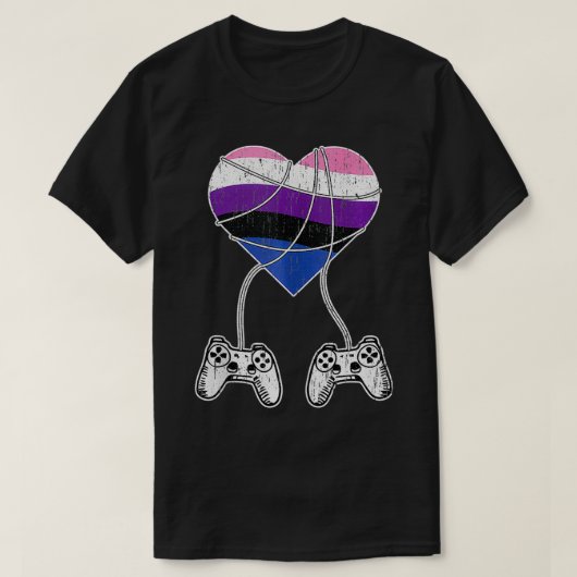 VideoGame Controller Gendervloeide Pride Gaming LG T-shirt (Design voorkant)