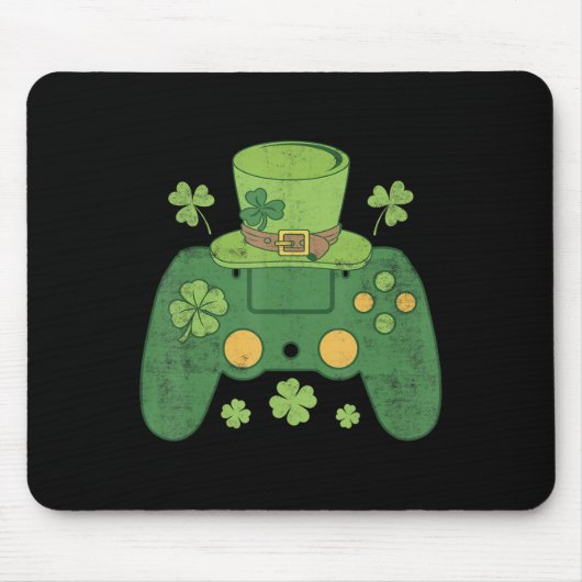 Videogame Controller Irish Gamer Boys Happy St Pa Muismat (Voorkant)