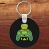 Videogame Controller Irish Gamer Boys Happy St Pa Sleutelhanger (Voorkant)