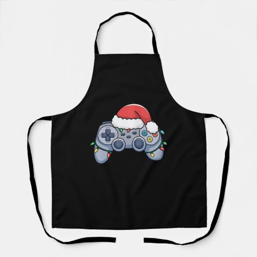 Videogame Controller Kerstman Kerstmuts Gamer Schort (Voorkant)