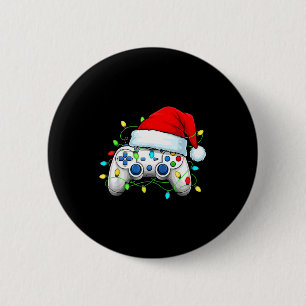 Videogame Controller Kerstmis Sinterklaas Hoed Gam Ronde Button 5,7 Cm