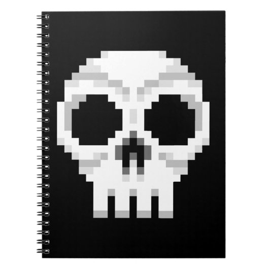 Videogame Death Skull - Pixel Art Notitieboek (Voorkant)
