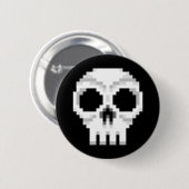 Videogame Death Skull - Pixel Art Ronde Button 5,7 Cm (Voorkant /achterkant)