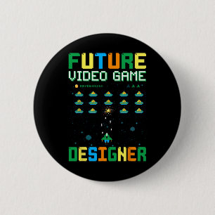Videogame Designer voor kinderen1 Ronde Button 5,7 Cm
