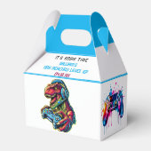 Videogame Dinosaur Gaming Verjaardagsfeest Bedankdoosjes (Achterkant)