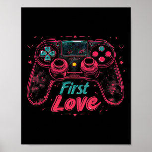 Videogame Gamer - Valentijnsdag Funny Love Hear Poster