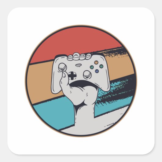  videogame-gamesnelheid vierkante sticker (Voorkant)