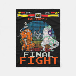 Videogame Halloween T-Rex Skeleton Mummy - Final Fleece Deken