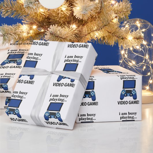 Videogame Ik ben bezig met het spelen van videogam Cadeaupapier (Feestdagen)