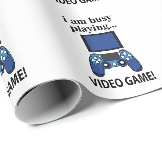 Videogame Ik ben bezig met het spelen van videogam Cadeaupapier (Rol Hoek)