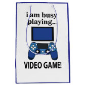 Videogame Ik ben bezig met het spelen van videogam Medium Cadeauzakje (Voorkant)