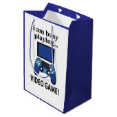 Videogame Ik ben bezig met het spelen van videogam Medium Cadeauzakje (Achterkant Gekanteld)