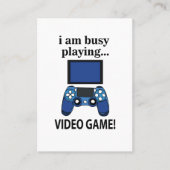 Videogame Ik ben bezig met het spelen van videogam Visitekaartje (Voorkant)