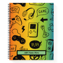 Videogame, Kleurrijk spiraal Notitieboek