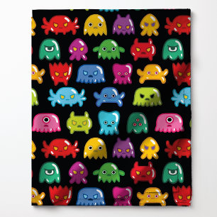 Videogame Monsters Geek Nerd Gamer Patroon Stof