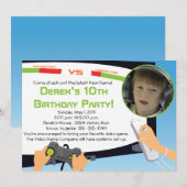 Videogame Party - Persoonlijke uitnodigingen (Voorkant / Achterkant)