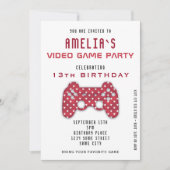 Videogame Party Red Controller Gaming Birthday Kaart (Voorkant)