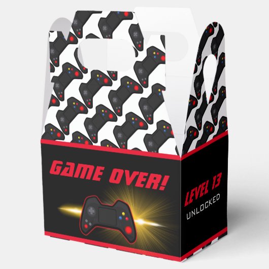 Videogame Red Controller Bedankdoosjes (Geopend)