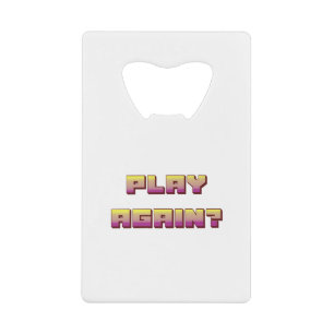 Videogame spelen opnieuw tekst pastel verloop kredietkaart flessenopener