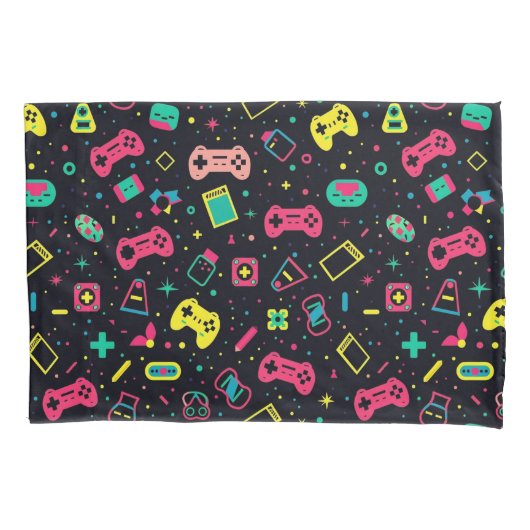 Videogamecontrollers en speelgoedpatroon kussensloop (Voorkant)