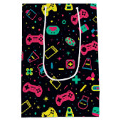 Videogamecontrollers en speelgoedpatroon medium cadeauzakje (Achterkant)