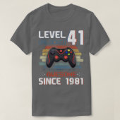 Videogameniveau 41 1981 Mannen 41st ontgrendeld T-shirt (Design voorkant)