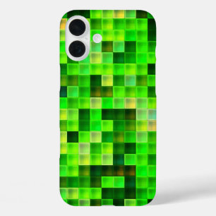 Videogamepixels groen vierkant patroon iPhone 16 plus hoesje