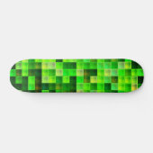 Videogamepixels groen vierkant patroon skateboard (Horizontaal)