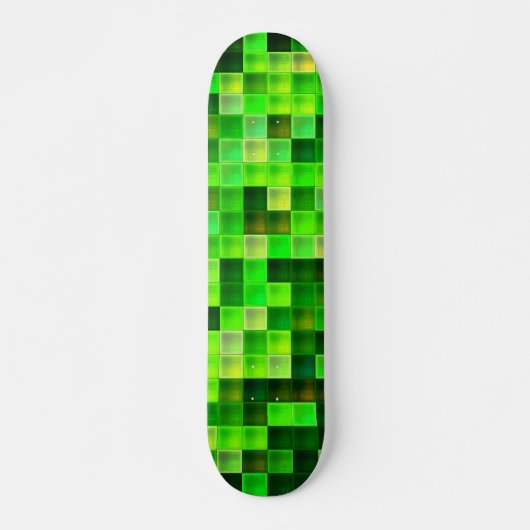 Videogamepixels groen vierkant patroon skateboard (Voorkant)