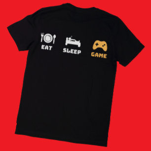 Videogames Geek Grappige Gamer Papa Eet Slaap Spel T-shirt