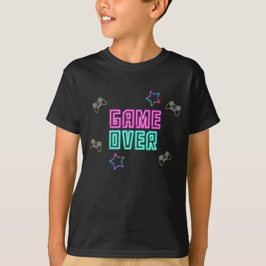 Videogames Neon Script Naam T-shirt (Voorkant)