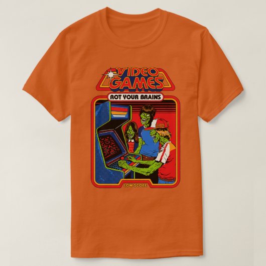 Videogames Rot je brein 80 T-shirt (Design voorkant)