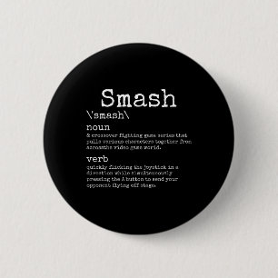 Videogames Smash Definition Funny Video Game Gamer Ronde Button 5,7 Cm