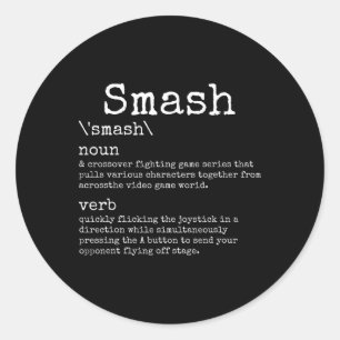 Videogames Smash Definition Funny Video Game Gamer Ronde Sticker