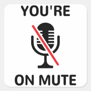 Videogesprek, Dempen, Dempen. Vierkante Sticker