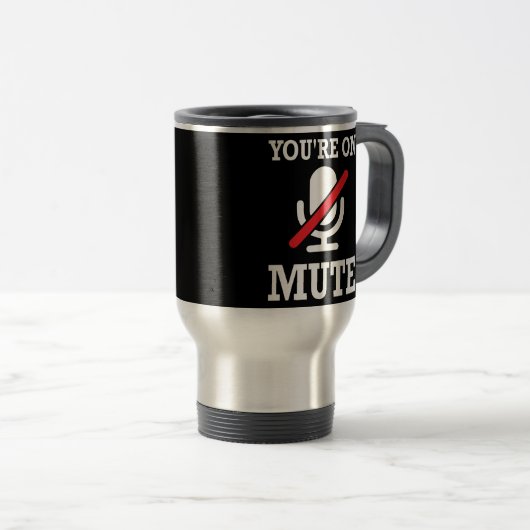 Videogesprek, thuis werken, je bent op stomme reisbeker (Voorkant rechts)