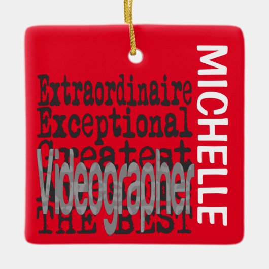 Videografe Extraordinaire CUSTOM Keramisch Ornament (Voorkant)