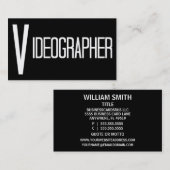 Vidéographe noir Carte de visite simple (Devant / Derrière)