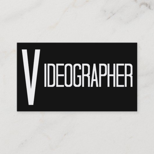 Videographer Zwart Eenvoudig Visitekaartje (Voorkant)